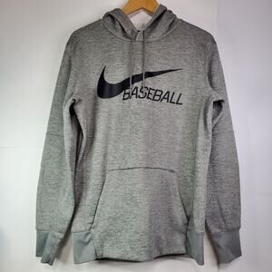 Nike Baseball hoodie Sweatshirt Mens Medium Fleece DRI-FIT Graphic Logo Gray